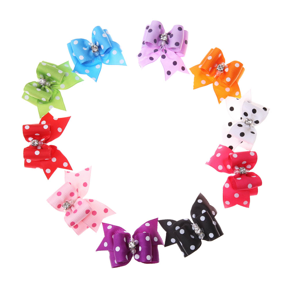 

10pcs Pet Cat Dog Small Puppy Pet Dog Rhinestone Hairpin Hair Bow Rubber, 501 Original