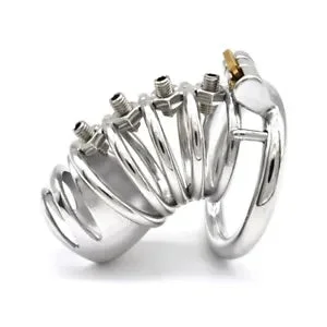 pornhint Pornhint Male Chastity Cage Stainless Steel Device Men Metal Locking Belt Screw Spike