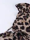 Sexy Off-The-Shoulder Long Sleeve Backless Leopard Print Mini Dress