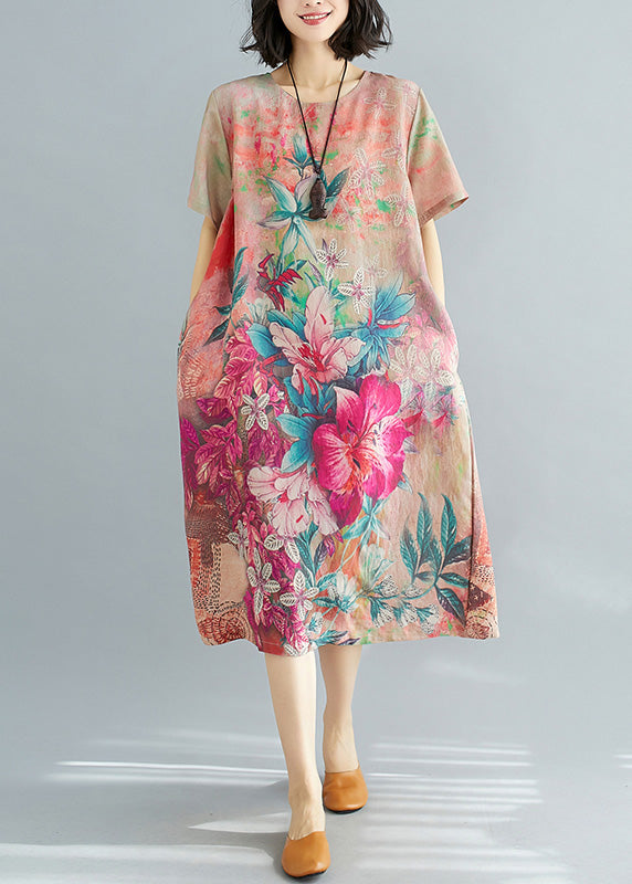 VCSHOES Red O-Neck Cozy Party Chiffon Long Dress Summer