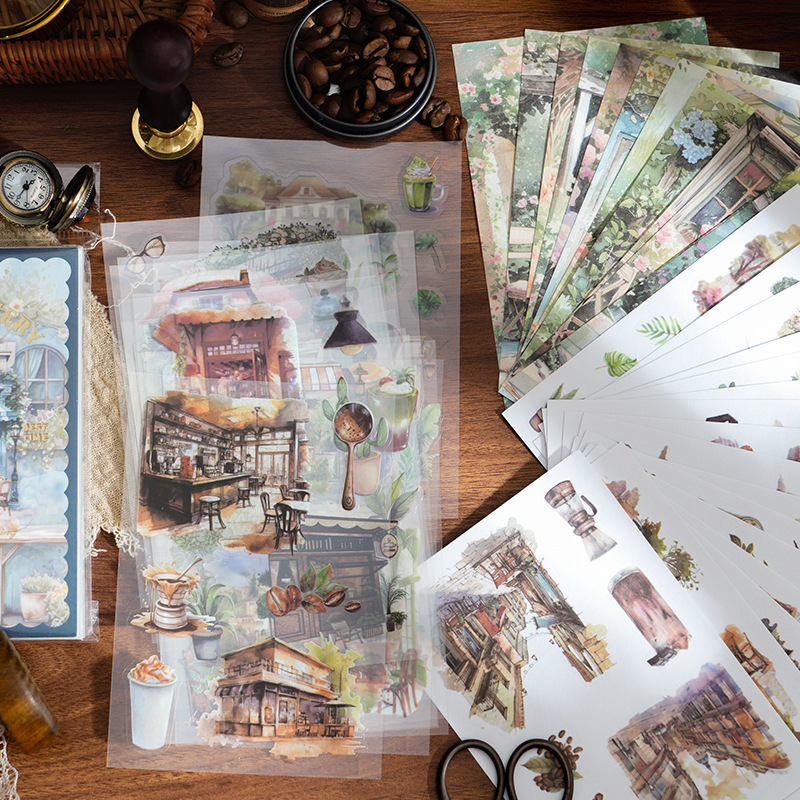 저널세이 바람이 온다 시리즈 빈티지 식물 꽃 조경 스티커북