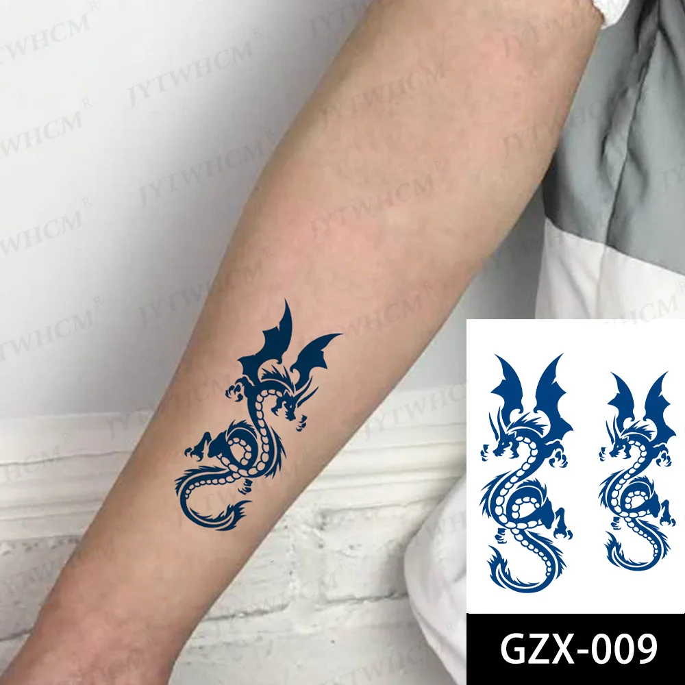 Sdrawing Stickers Semi-permanent Plant Lasting Tattoo Blue Henna Lace Flower Arm Non-reflective Herbal Juice Tattoo Waterproof