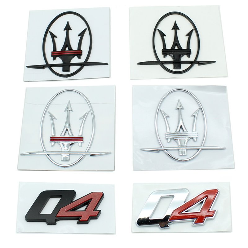 2pcs 3D ABS Stickers Decals Emblem Badge For Maserati Ghibli Granturismo Levante voiturehub dxncar