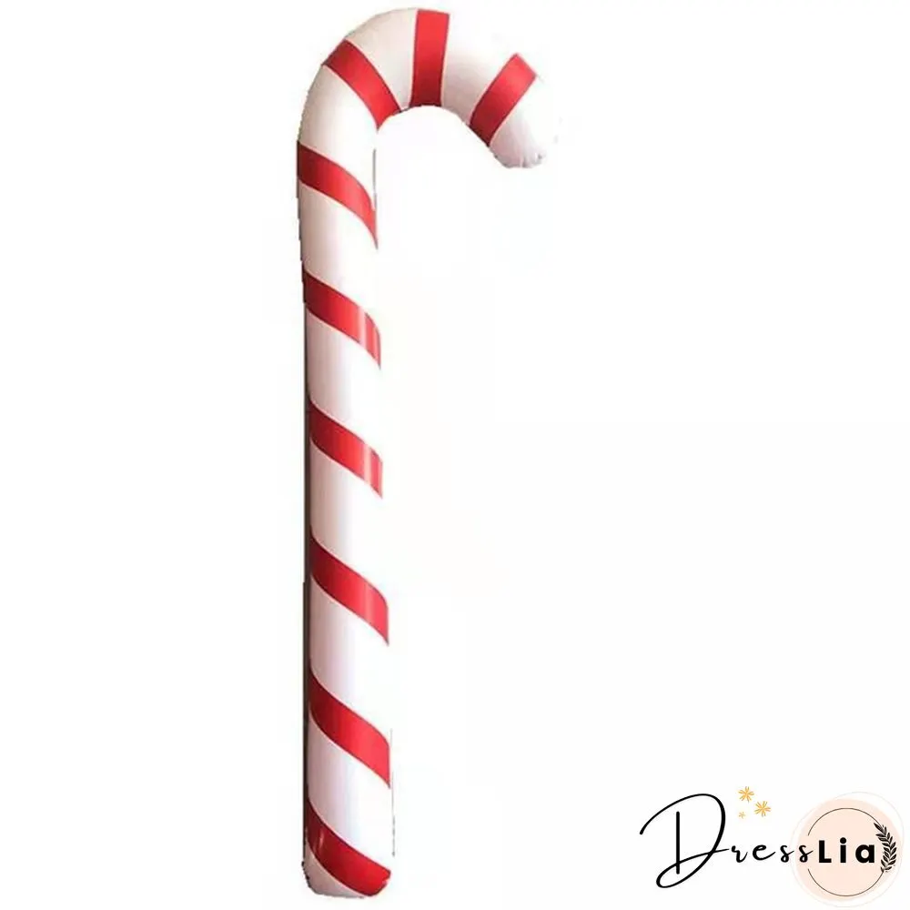90cm Giant Inflatable Candy Cane Stick Blow Up Toy Boy Girl Christmas Stocking Filler PVC Air-filled Toys Xmas Home Decor Gifts