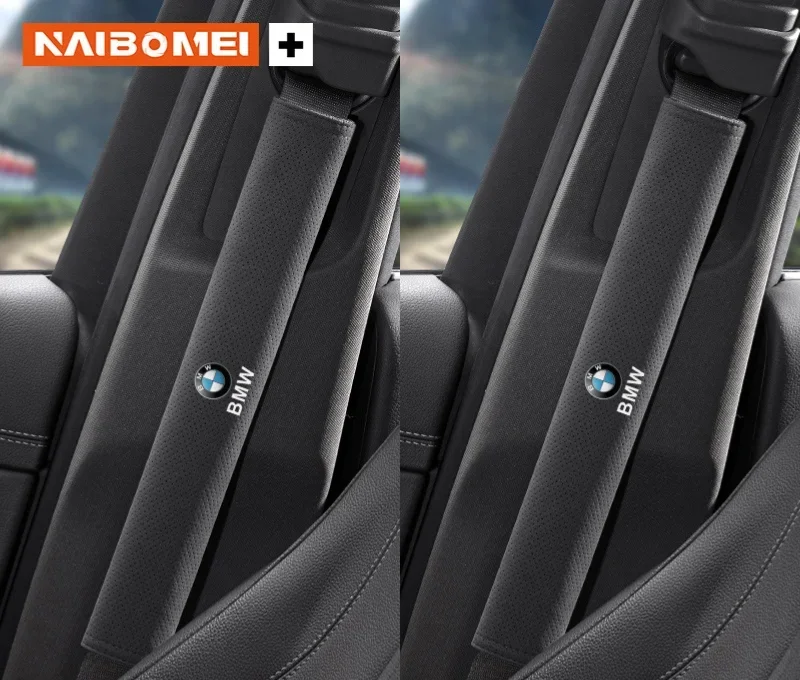 Car seat belt abdomen/shoulder anti-strangulation leather cover