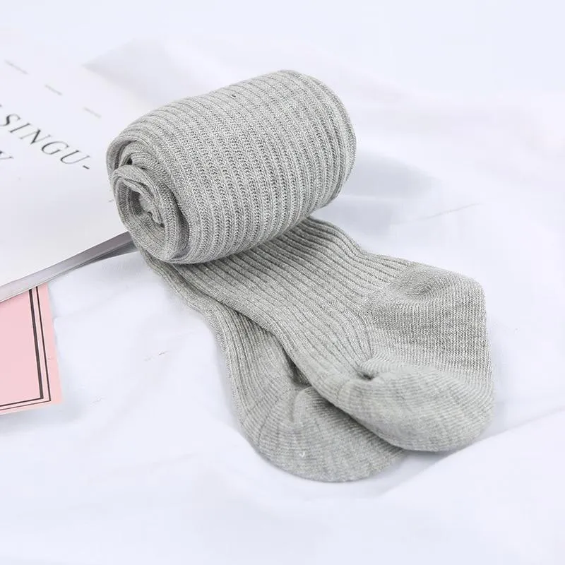 2019 Baby Autumn Winter Tights Hot Baby Toddler Kid Girl Ribbed Stockings Cotton Warm Pantyhose Solid Candy Color Tight 0-4Years