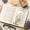 3Pcs DIY Pearl Painting Cross and Flowers Bookmark with Butterfly Pendant Home Office Supplies Gift for Book Lovers