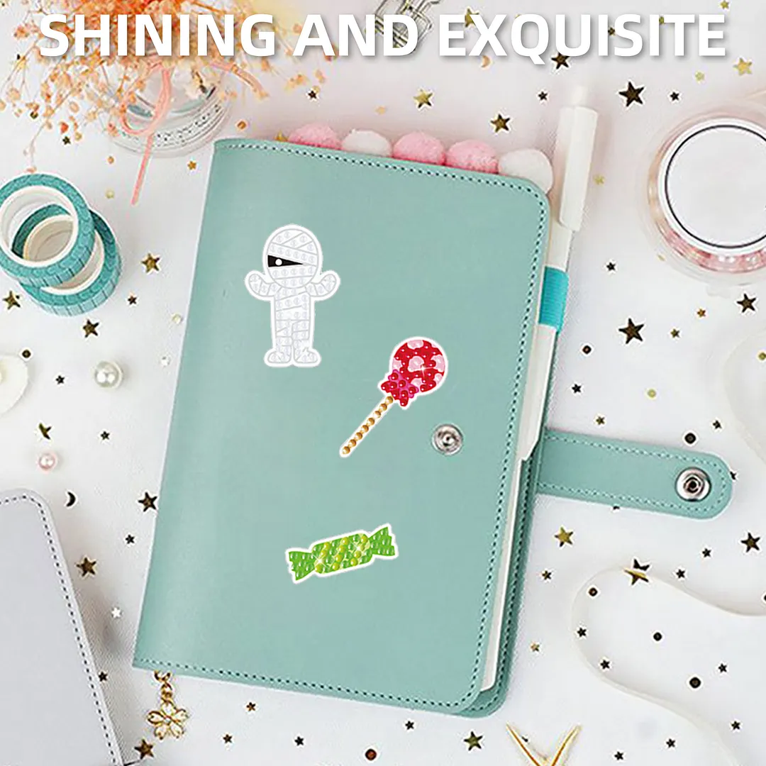 DIY Diamond Painting Sticker Diamond Art Stickers Arts and Crafts Decorative Diamond Stickers for Birthday Party Halloween Christmas Gifts (Halloween party)