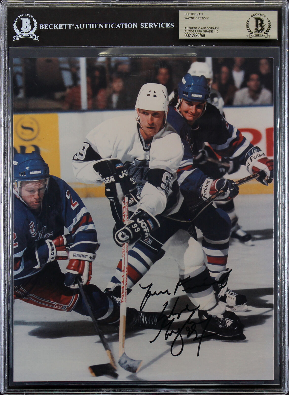 Kings Wayne Gretzky Authentic Signed 8x10 Photo Poster painting Auto Graded Gem 10! BAS Slabbed