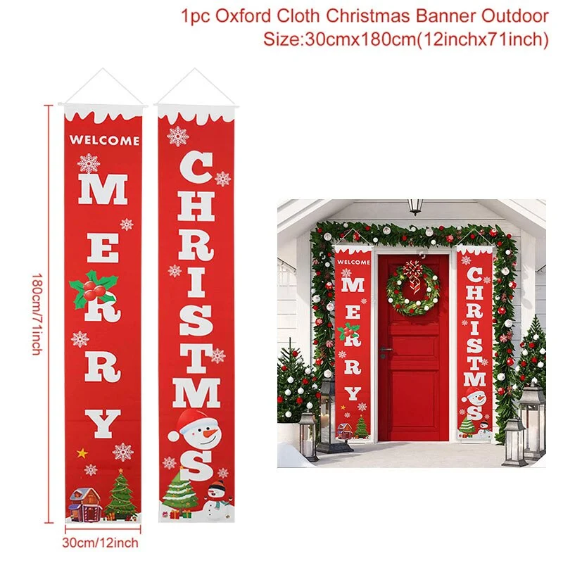 Nutcracker Soldier Christmas Door Banner Ornament Santa Claus Merry Christmas Decorations For Home Navidad Gift New Year 2022