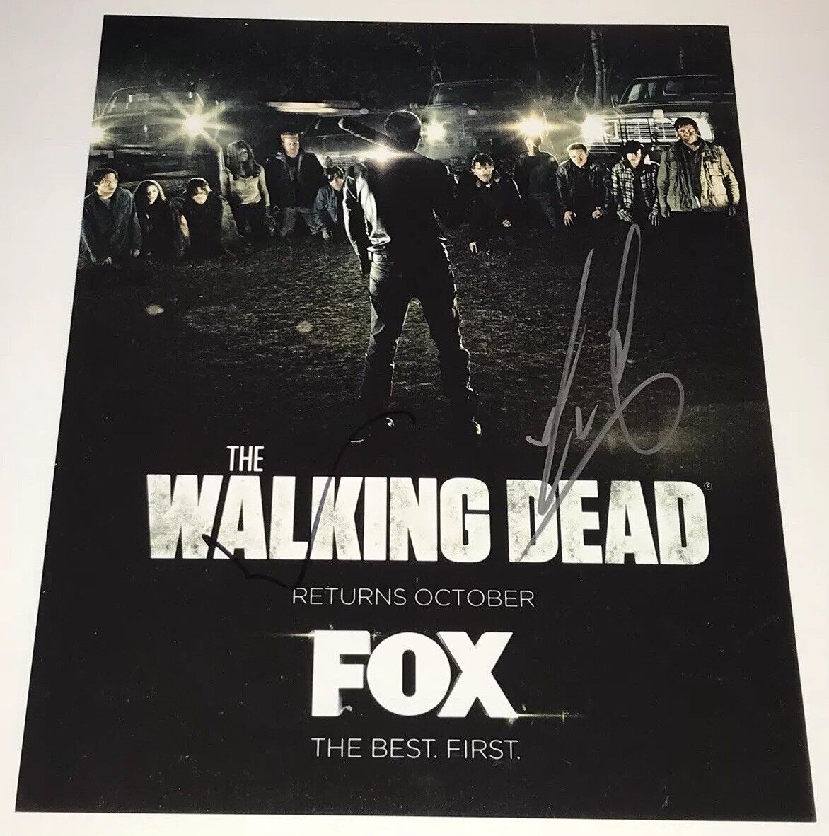 NORMAN REEDUS +1 Signed WALKING DEAD 11x14 Photo Poster painting IN PERSON Autograph