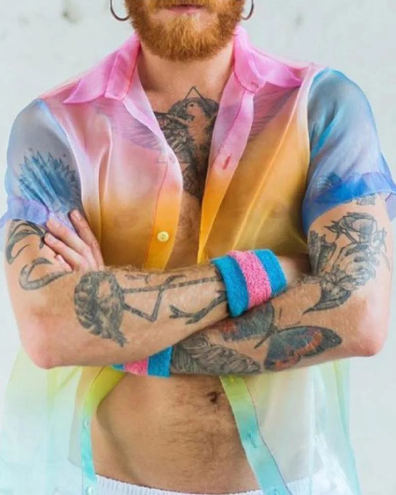 Multicolor Fashion Holiday Short-Sleeved Shirt