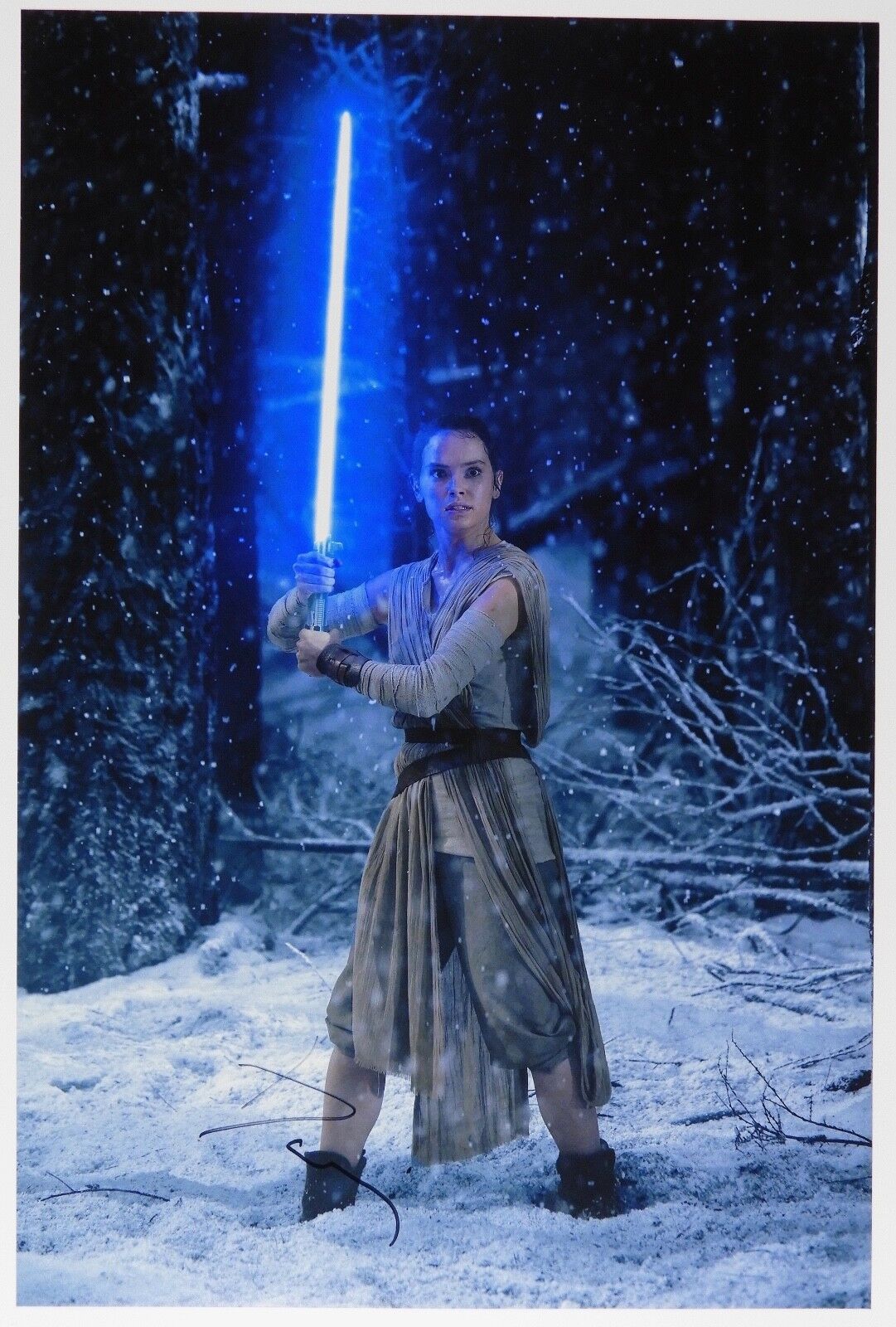 Star Wars The Last Jedi Daisy Ridley Autograph Signed 12 x 18 Photo Poster painting JSA PSA