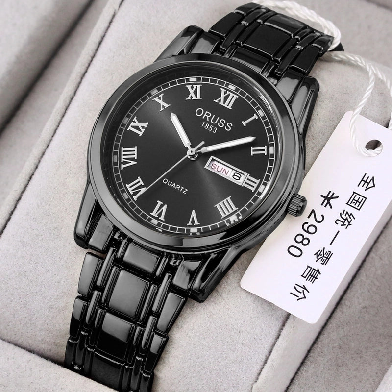 Casual Solid Color Single Folding Buckle Quartz Men’s Watches