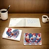 2 Pack USA Flag Rooster DIY Diamond Art Spiral Notebook Kit 80 Pages No Lines