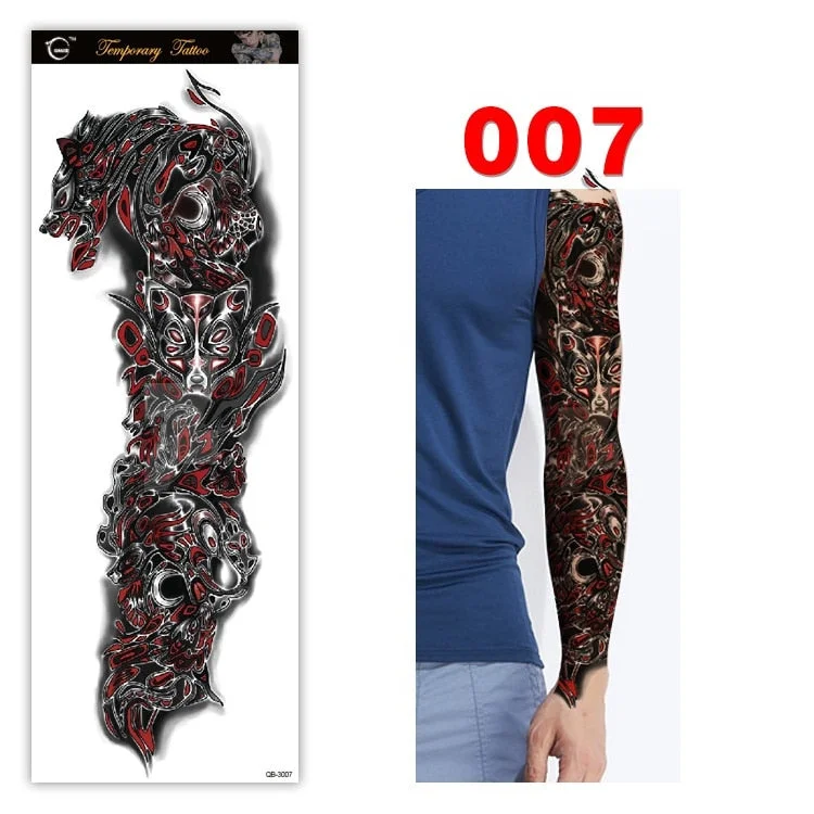 Full Arm Series Temporary Tattoo Full Arm Tattoo Sticker Lasting Waterproof Sweat Flower Arm Full Arm Tattoo Big Picture Sticker