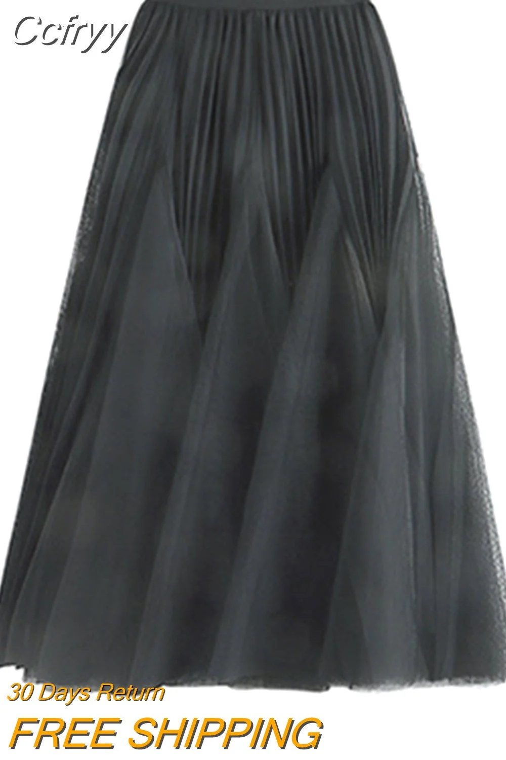Huibahe Women Fairy Asymmetrical Mesh Ball Gown Skirt Elegant High Waist Mid-length Tulle Skirt For Spring Summer QT2116