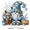 Diamond Painting Acrylic Single Sided January Snowflakes Gnome Gnome Ornaments Tabletop Home Office Decor