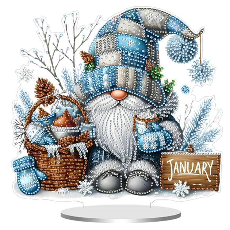 【Ornament】Gnome Month Diamond Painting Tabletop Ornaments for Adult Beginner Home Decor DIY Crafts Gift(Single Sided Drill) gbfke