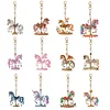 12-teilige Karussell-DIY-Doppelseiter-Diamant-Kunst-Schl&uuml;sselanh&auml;nger f&uuml;r Erwachsene als Geburtstagsgeschenke