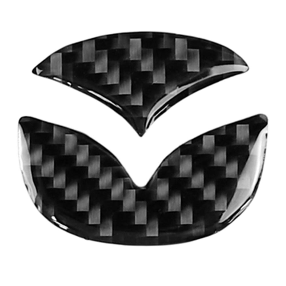 

2pcs Carbon Fiber Car Steering Wheel Logo Decals for Axela ATENZA CX-5 CX-4, 501 Original