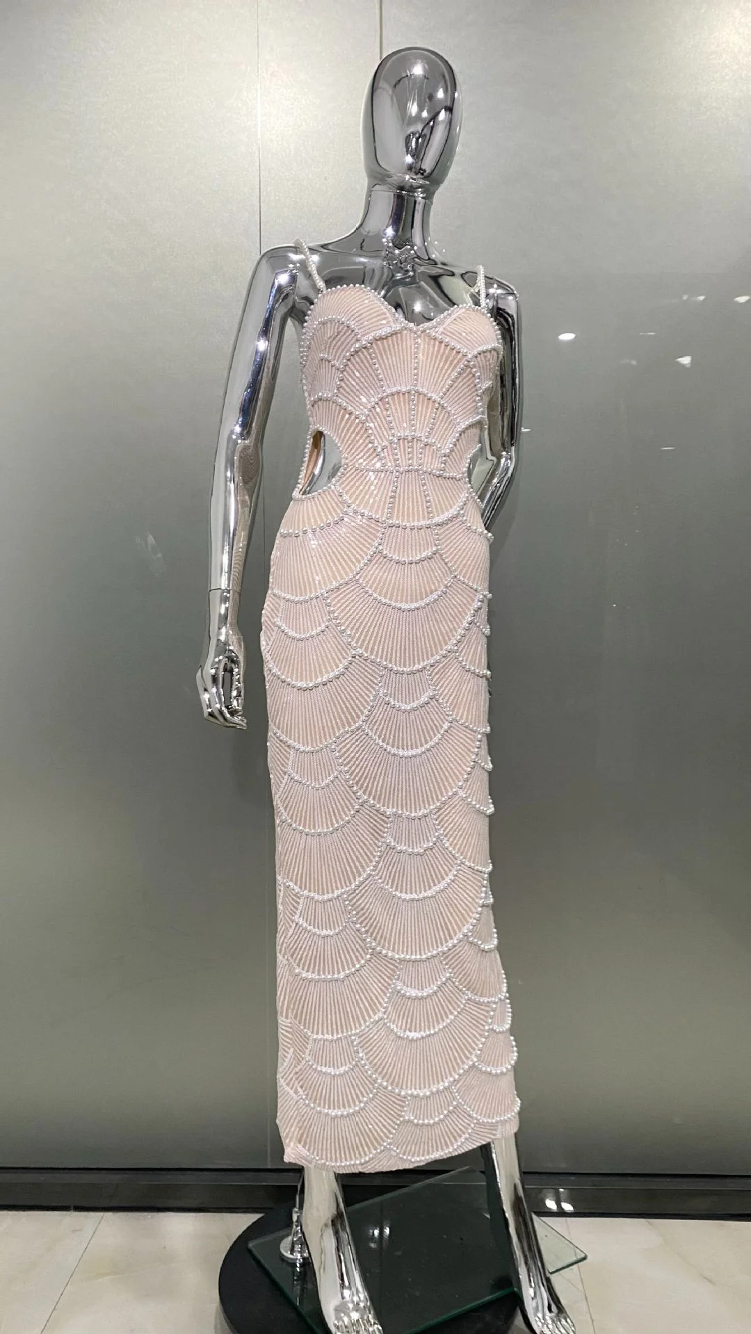 Brownm Design Heavy Industry Fashion Nails Perspective Sling Skirt Girls Party Evening Dress New
