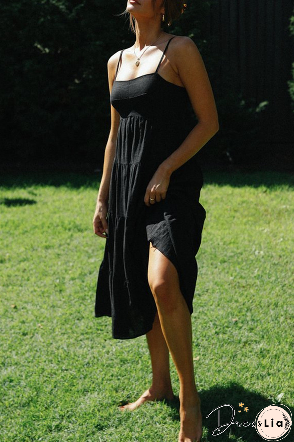 Fashion Solid Split Joint Frenulum Backless Strapless Dresses