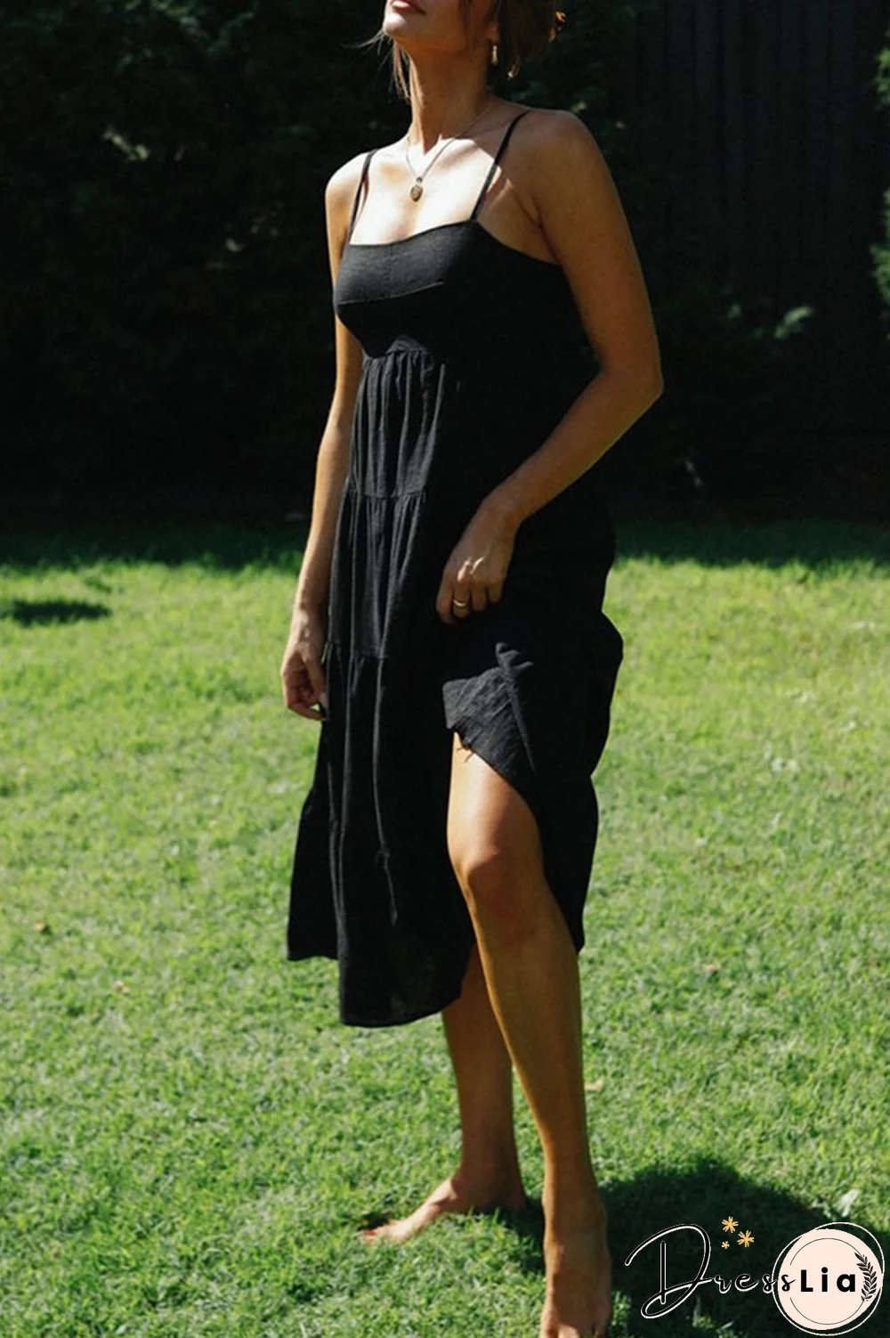 Fashion Solid Split Joint Frenulum Backless Strapless Dresses