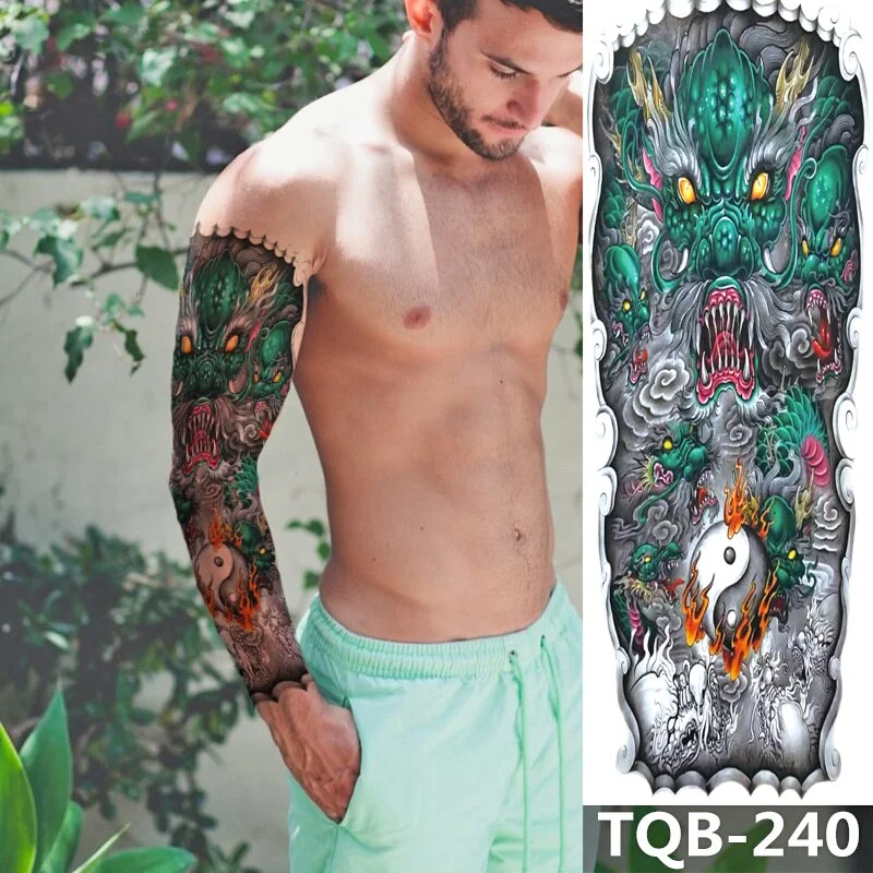 1Sheet Extra Large Temporary Tattoos Full Arm and Eagle ArmTattoo Sleeves for Men Women