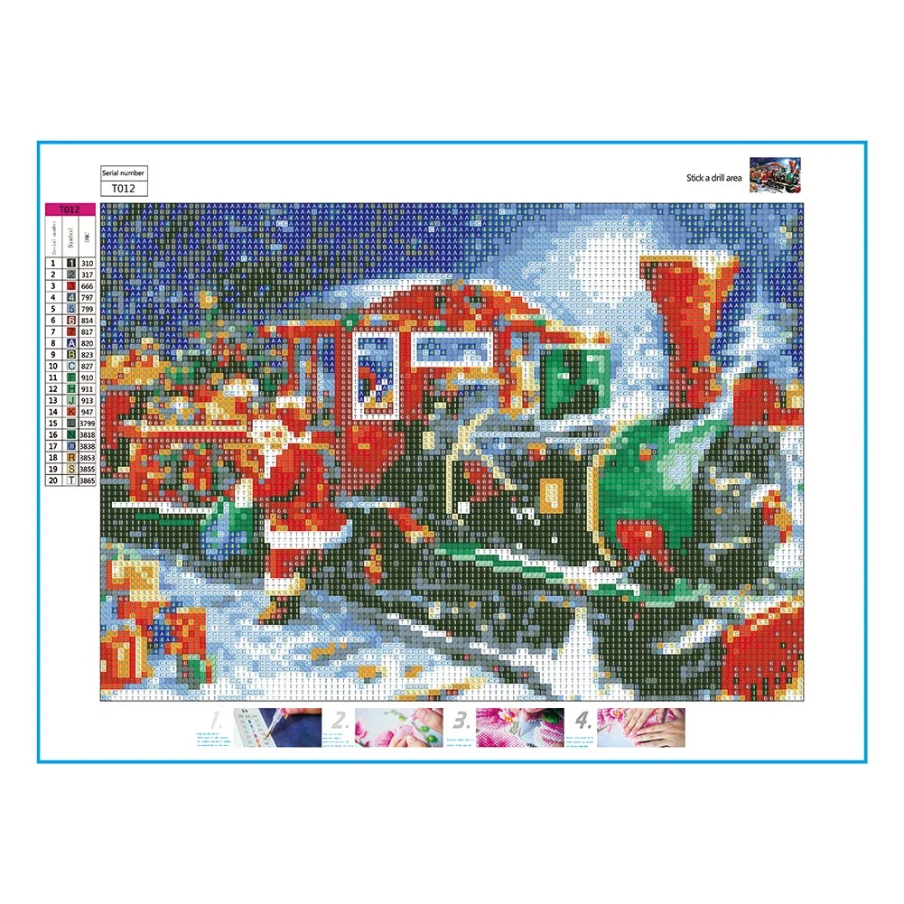 Diamond Painting - Full Round Drill - Christmas Train(40*30cm)