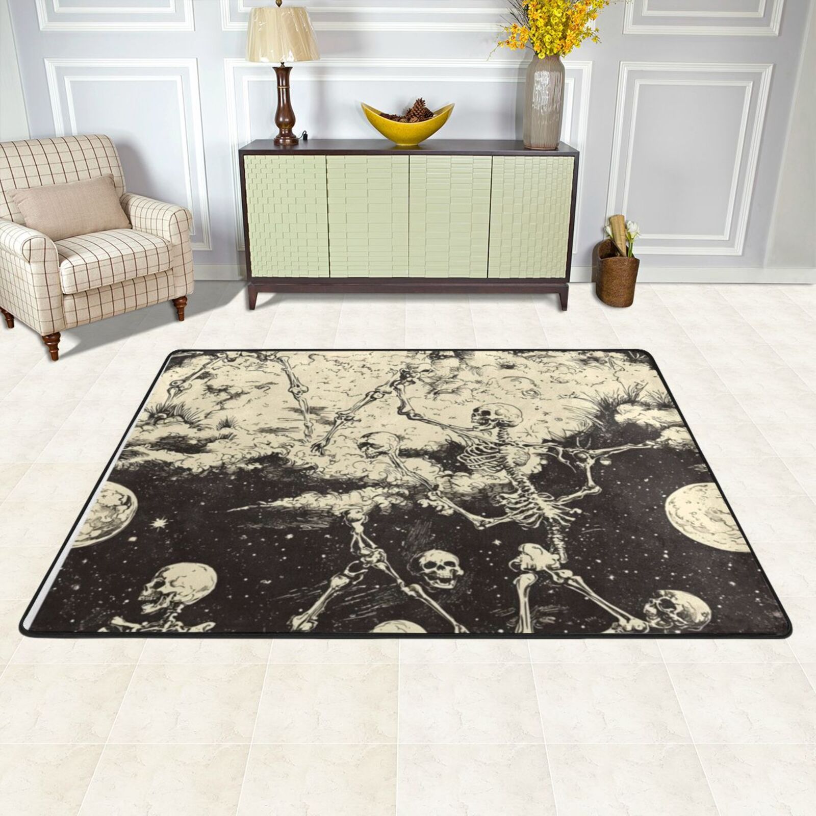 Comstylish Halloween Skull Print Floor Mat