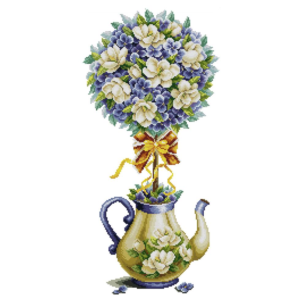 

Magnolia Teapot - 14CT Stamped Cross Stitch - 54*30cm, 501 Original