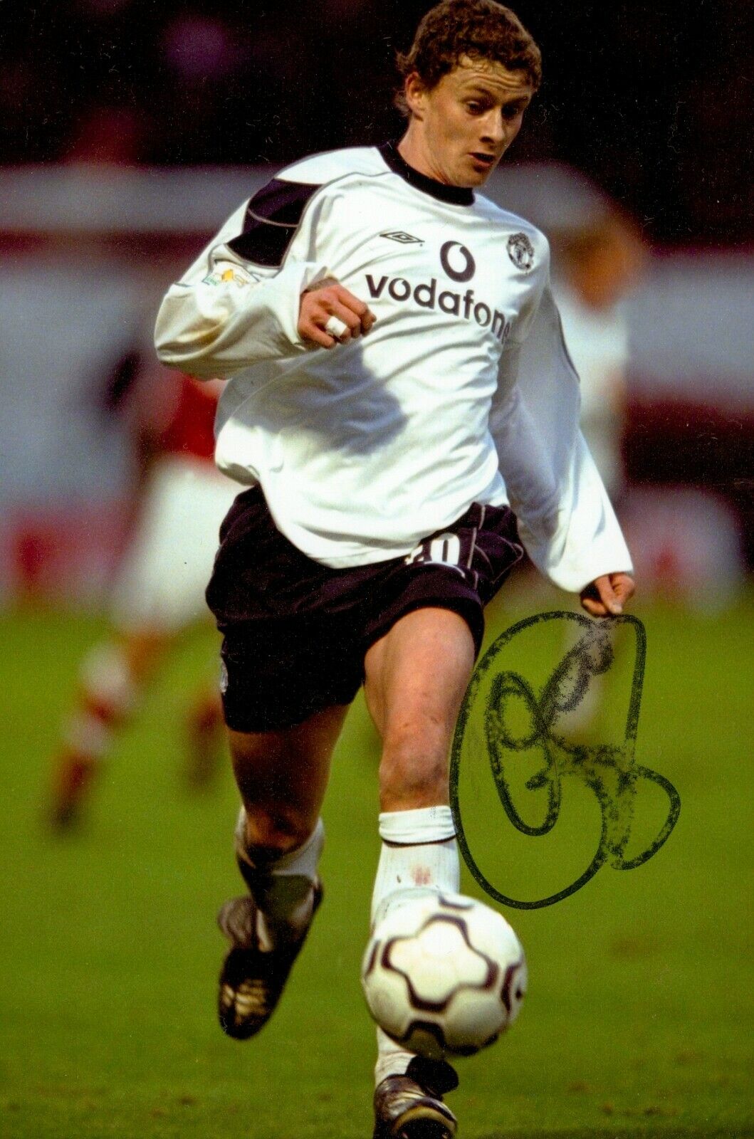 SMUDGED Ole Gunnar Solskjaer Signed 6x4 Photo Poster painting Manchester United Autograph + COA