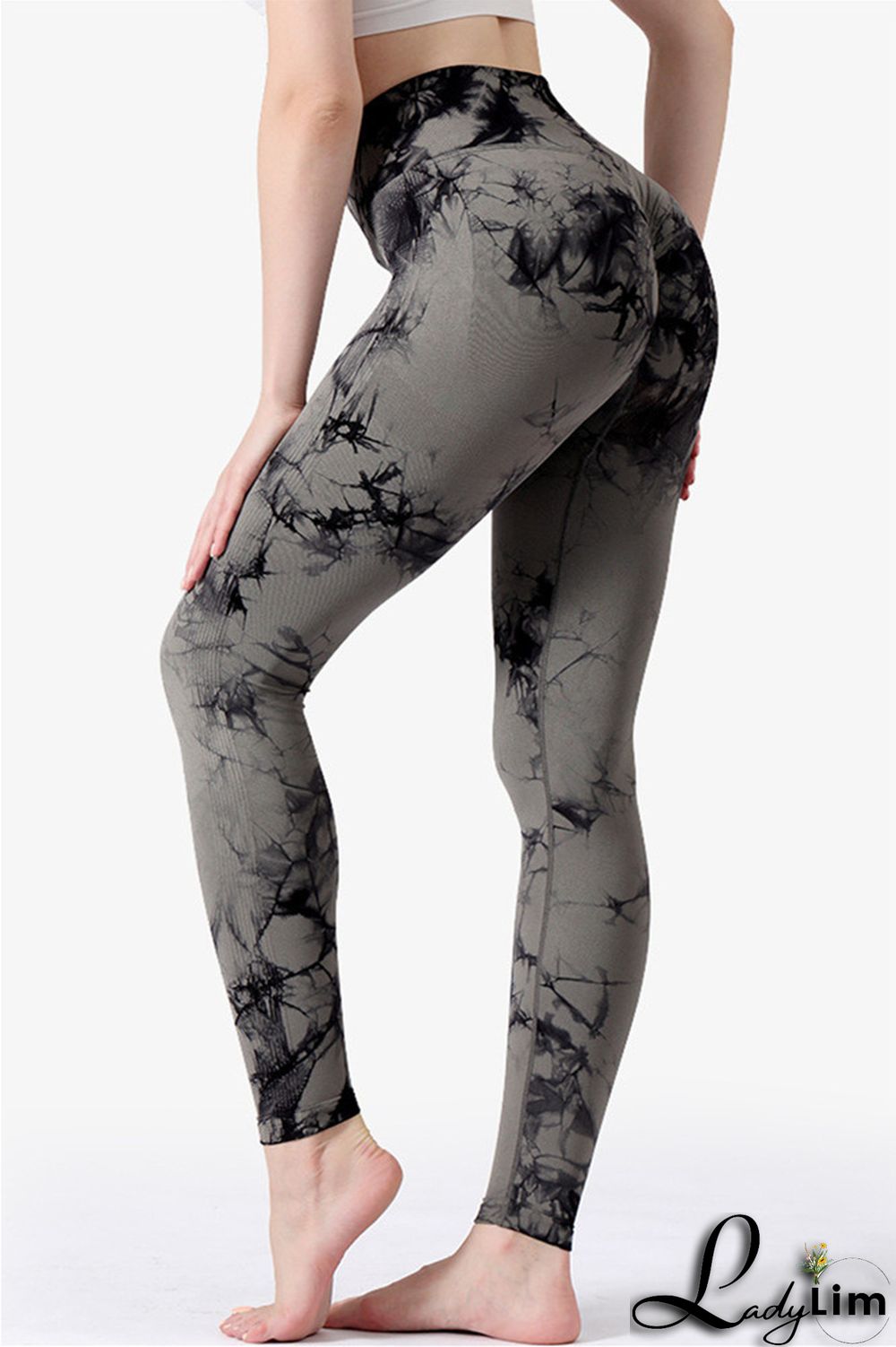 Black Casual Sportswear Print Basic Skinny High Waist Trousers