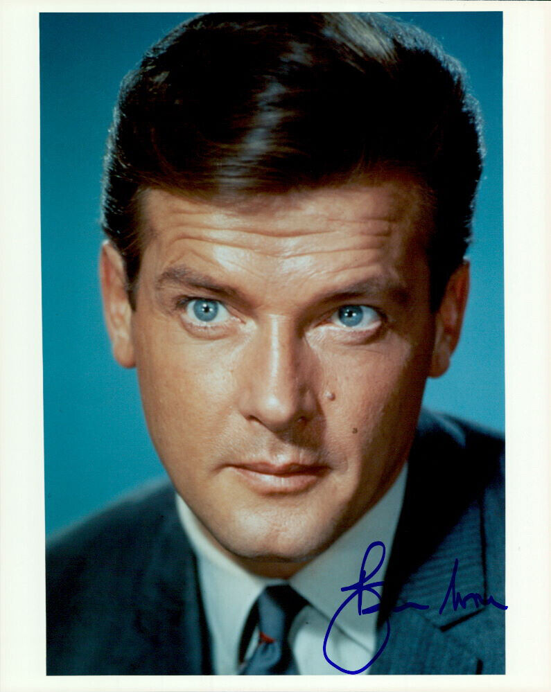 Roger Moore signed authentic 8x10 Photo Poster painting COA