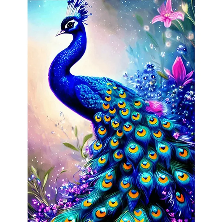 【Huacan Brand】Peacock 11CT Stamped Cross Stitch 45*60CM