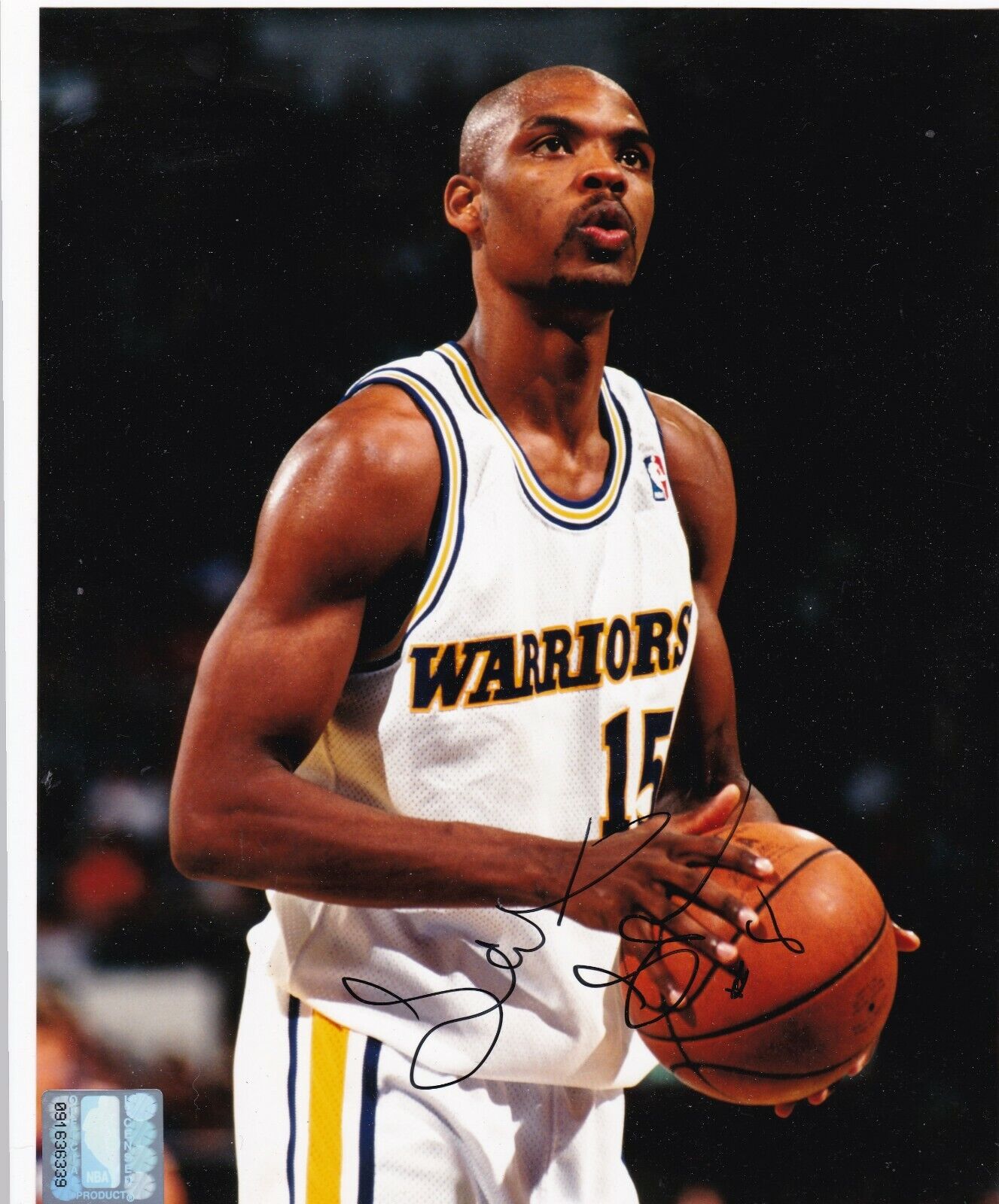 LATRELL SPREWELL GOLDEN STATE WARRIORS ACTION SIGNED 8x10