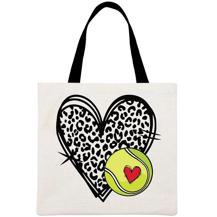 Love tennis Printed Linen Bag-Annaletters