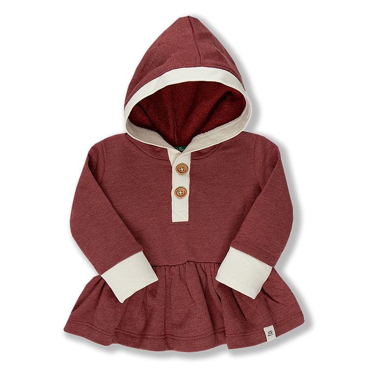 Redwood Peplum Button Hoodie