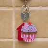 4pcs DIY Cupcake Full Drill Special Shaped Diamond Painting Keychains Gifts