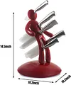 HITOMEN Kitchen Knife Set, Knife Set with Block, Knife Block with 5 Stainless Steel Knives