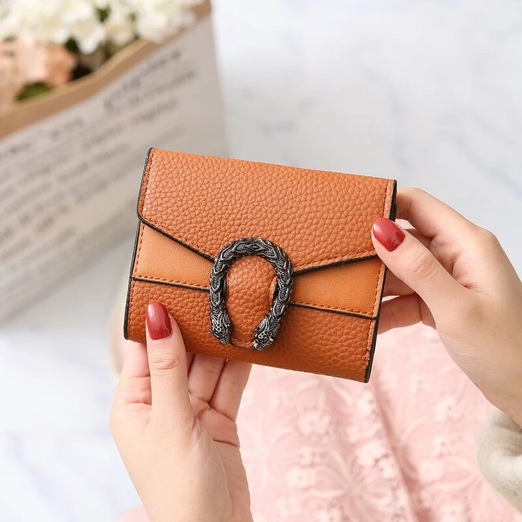 Women's fashion solid color retro wallet
