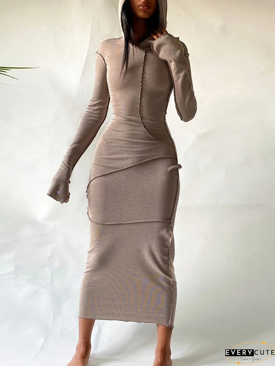 Flattering Maxi Dress with Contrasting Stitches