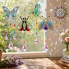 5PCS-1 5D DIY Diamond Painting Wind Chimes Suncatcher Kit Double Sided Diamond Art Kits Suncatcher with Crystal Pendant for Home Wall Window Decor Adults DIY Art Craft