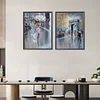 【2 pièces/paquet】-Peinture à l’huile belle rue-plein rond diamant peinture-30 * 40cm