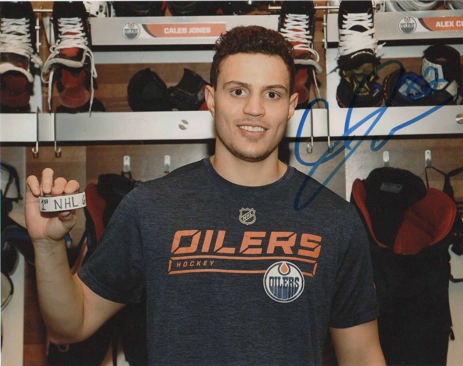 Edmonton Oilers Caleb Jones Autographed Signed 8x10 Photo Poster painting NHL COA #4