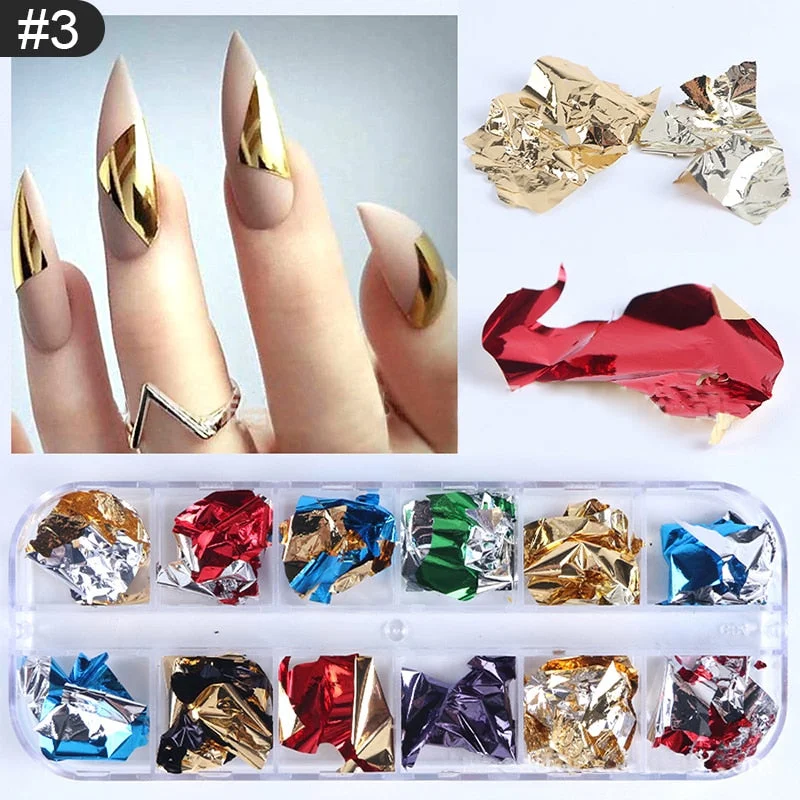 12 Grids Spangles Nail Sequins Aurora AB Nail Flakes Stunning Pailliette Heart Butterfly Spring Sticker Nart Tips Decoration-Nail Inspo