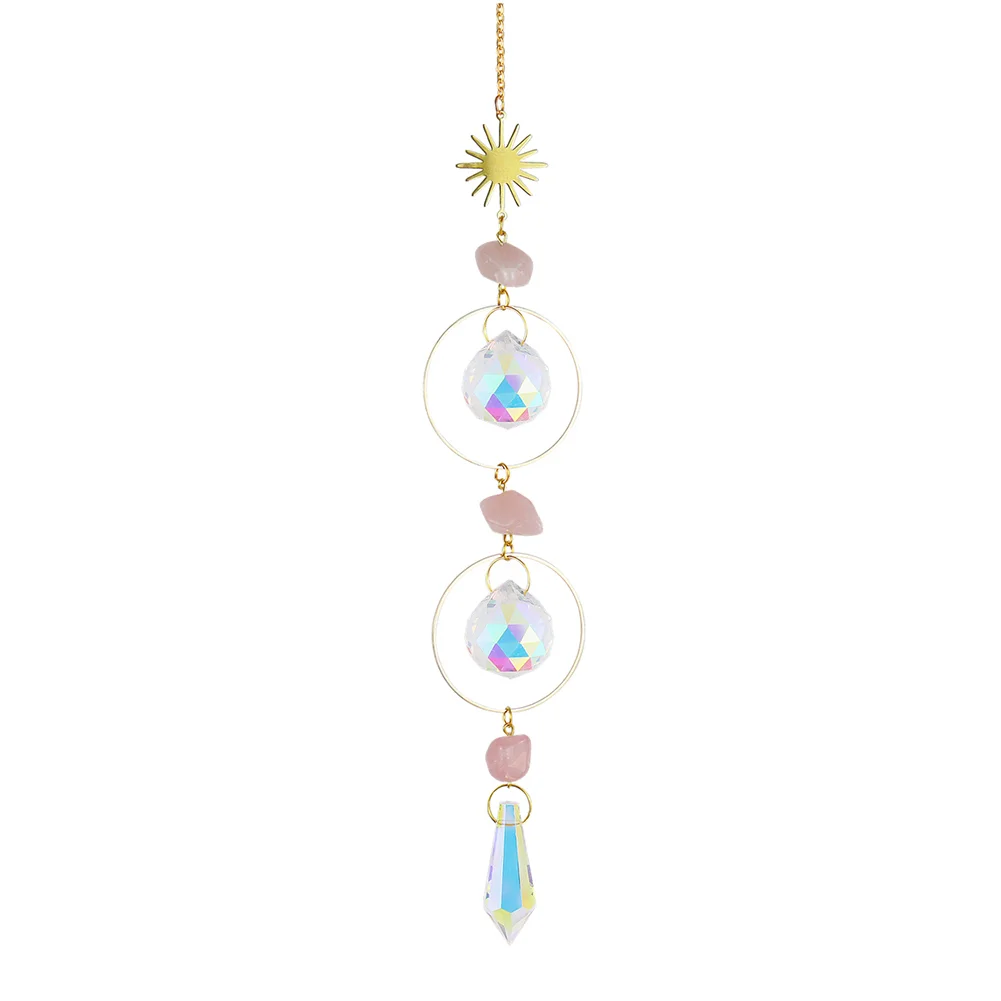 Crystal Wind Chime Diamond Ball Hanging Prism Light Chaser Catcher Ornament