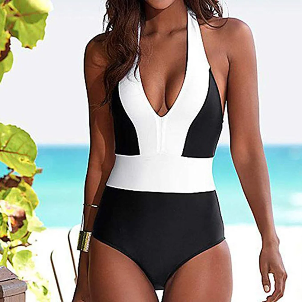 Sexy Color-blocking One-piece Swimsuit
