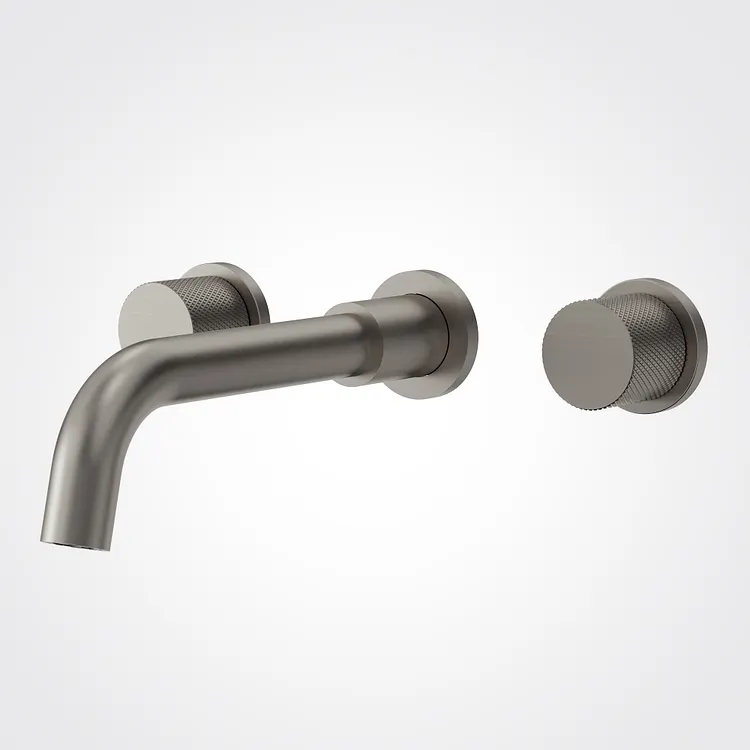 EVERSTEIN Wall-Mount Two-Handle Bathroom Sink Faucet Brushed Nickel 